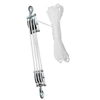 Magideal - Polipasto De Polea De Cuerda Dispositivo De Elevación Manual Portátil Ahorro De Mano De Obra Almacén De Polipasto Y Aparejo De Polea Compacto Cuerda De 15 M