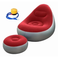 Genérico - Sofá Tumbona Silla Inflable Reposa Pies Puff X L + Inflador Color Rojo - 212093