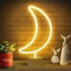 thumbnail image 1 of Letrero de neón de luna - Luz de neón de luna para dormitorio, escritorio, decoración de mesa - Luz en forma de luna alimentada por batería/USB - Letreros LED de luna independientes - Luz LED de luna, 1 of 7