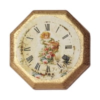 Magideal - Reloj De Pared De Cocina De Casas De Muñecas, Reloj En Miniatura, Accesorio De Adorno 1:12, Miniatura De , Reloj De Pared De Relación 1 Dorado
