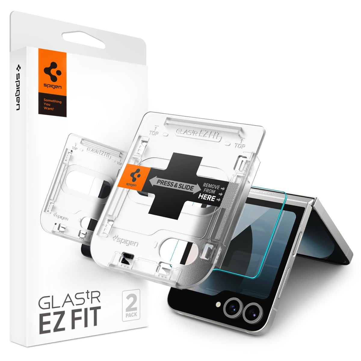 Protector De Pantalla Spigen Glastr Ez Fit Galaxy Z Flip 6, Paquete De 2