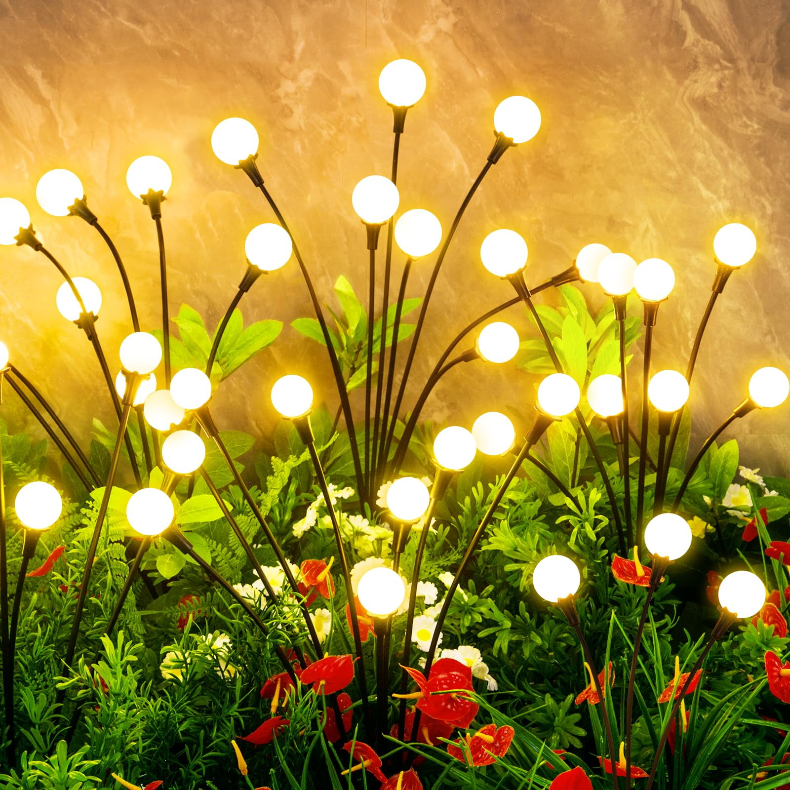 Vignuto - Luces Solares 32led Impermeables Para Jardín 4 Paquetes