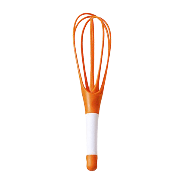 Batidor de globo y plano plegable 2 en 1 con alambre de acero recubierto de silicona