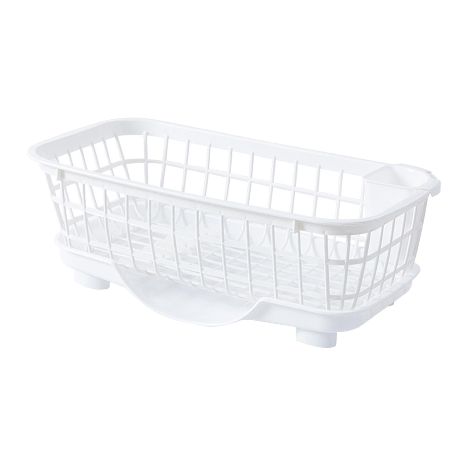 Magideal - Escurreplatos Escurridor De Platos Con Bandeja De Goteo Utensilios De Cocina Colador De Platos Escurridor De Platos De Cocina Para Encimera Baño Hogar Blanco