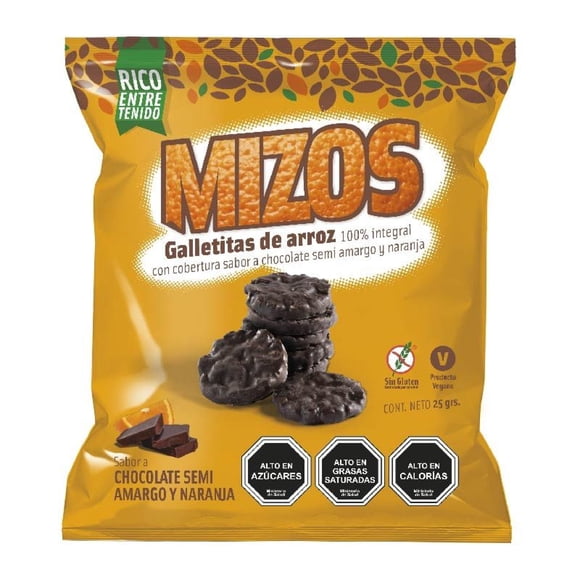 Galletas de arroz Chocolate-Naranja, 25 g