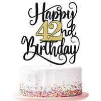 Decoración De Tarta Ruscalin Para Fiesta De Cumpleaños Número 42 De Ruscalin