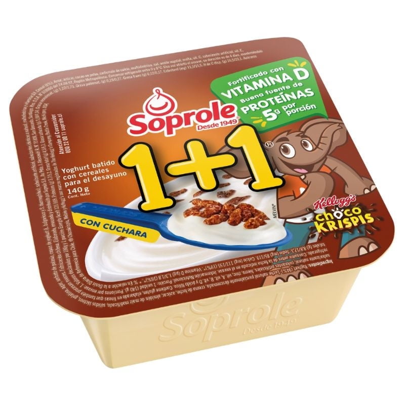 Yoghurt Con Cereal 1+1 Choco Krispis Chocolate 140 g Soprole