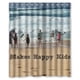 thumbnail image 1 of Cortina de ducha Happy Place Beach con ganchos (60 x 72 pulgadas), 1 of 3