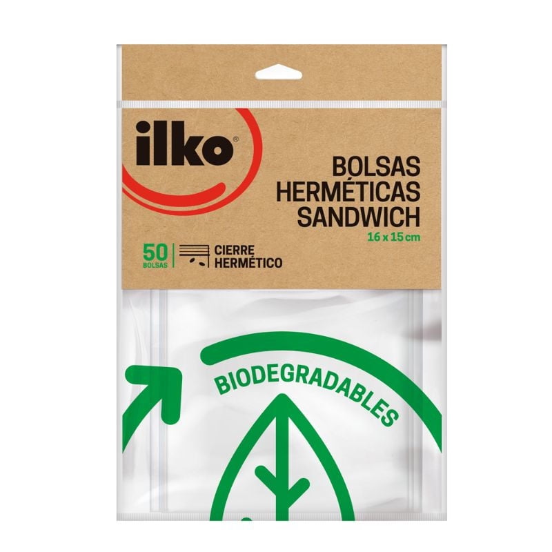 Ilko - Bolsas Herméticas Sandwich Reutilizable 15X16 Cm