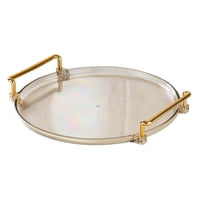 Bothyi - Bandeja De Servicio De Plástico Con Asas Redondas Para El Organizador De La Mesa Del Dormitorio Del Hogar Ámbar