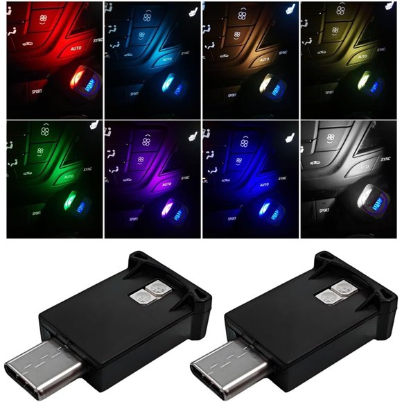 Luz LED de Ambiente Wevdn USB Type-C RGB Ajustable 2PCS