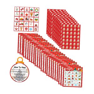 Magideal - Juego De Vacaciones, 24 Tarjetas De Juego De Bingo Navideño, Juego Grupal, Tarjetas De Juegos De Bingo Familiares Para Colegas, Adultos En Familia En
