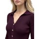 thumbnail image 5 of INSPIRE CHIC Vestido de Suéter para Mujer con Botones Decorativos, Cuello en V, Manga Larga, Volantes, Casual, Otoño, Invierno, Navidad, Mini Vestidos de Punto, Grande, Burdeos, 5 of 6