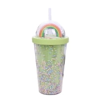 Genérico - Vaso Moderno Personalidad Arcoíris Creativa Popote Rondon