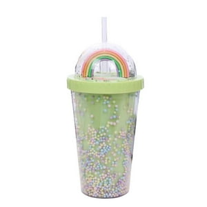 Genérico - Vaso Moderno Personalidad Arcoíris Creativa Popote Rondon