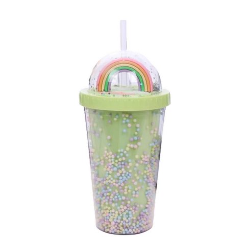 Genérico - Vaso Moderno Personalidad Arcoíris Creativa Popote Rondon