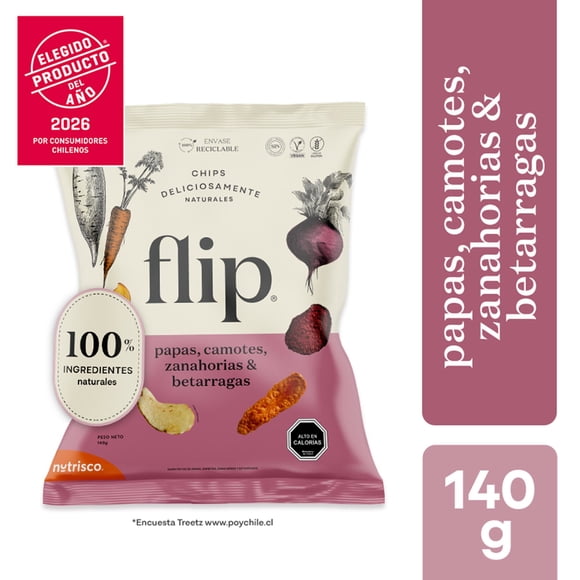 Chips Vegetales Mix Papa, Camote, Zanahoria, y Betarraga, 140 g