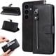 thumbnail image 3 of Funda con Cremallera para Samsung Galaxy S25 FE, Carcasa Cartera de Cuero PU con Soporte y Tarjetero, 3 of 5