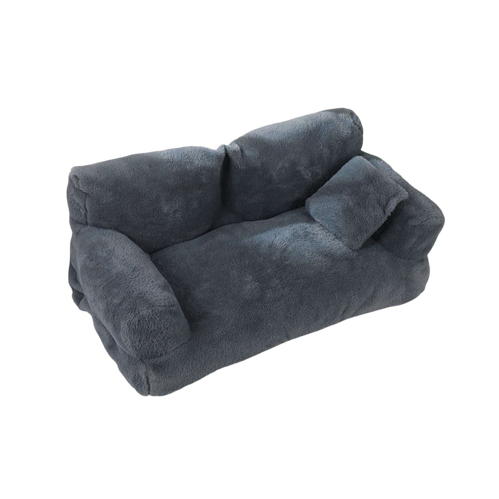 Magideal - Sofá Para Gatos, Sofá Para Mascotas, Decoración Antideslizante De Felpa, Casa Portátil, Gato, Perro, Gato, Mascota, Sofá Para Gatitos, Perros Pequeños Gris Oscuro L