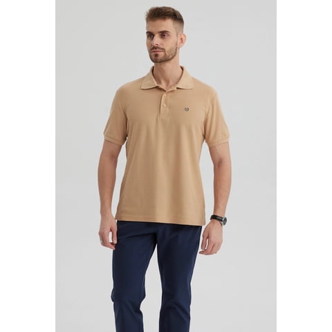 Fashionspark - Polera Hombre Pique Básica Lisa Kaki - Lv