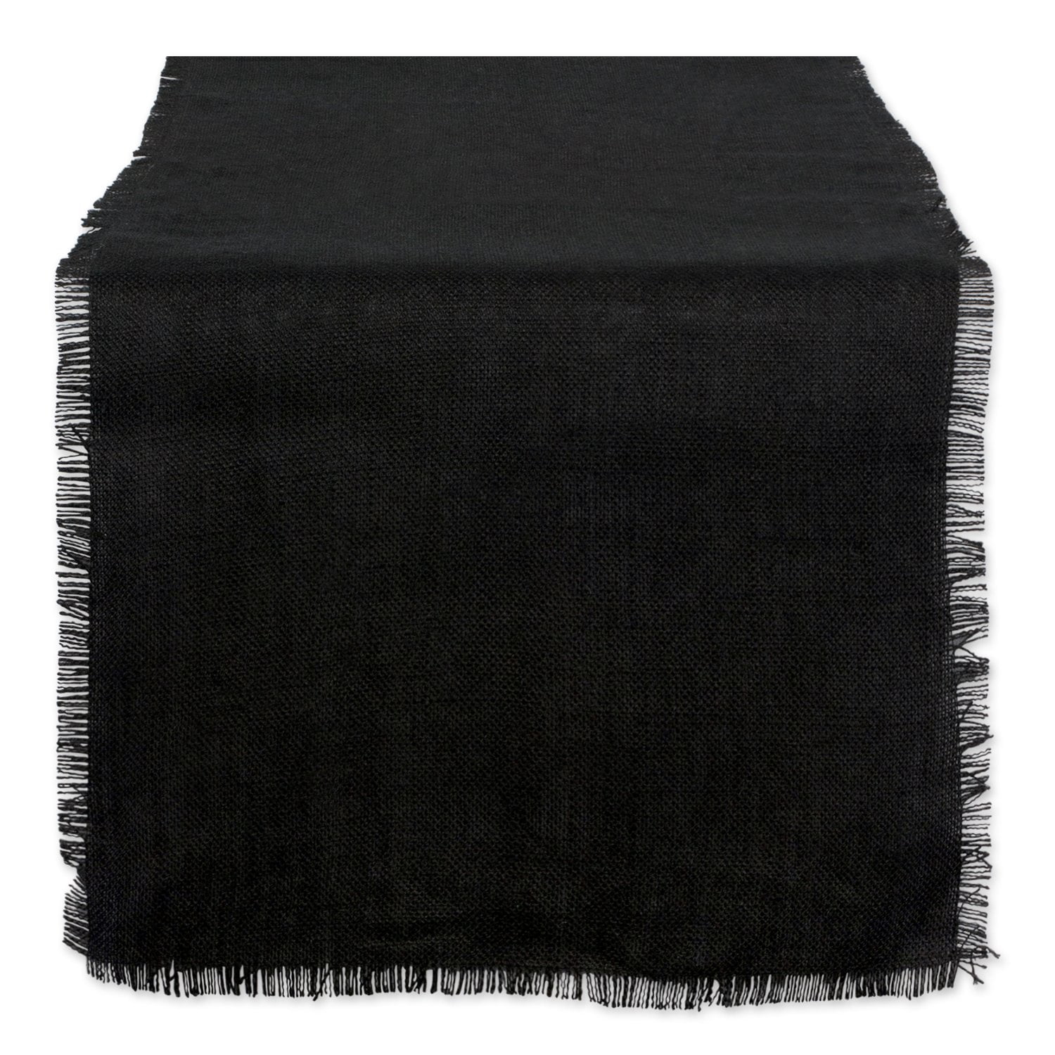 Tapete De Mesa Dii Yute Burlap Collection, 38 X 188 Cm, Negro Liso