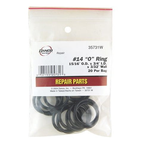 Junta Tórica Danco Rubber, 0,94 Cm X 1,9 Cm X 0,08 Cm, Paquete De 20