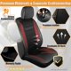 thumbnail image 3 of Fundas para asientos de coche Kingphenix, parte delantera, piel viscoelástica, 2 unidades, color roj, 3 of 9