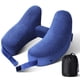 thumbnail image 1 of Almohada de cuello para viajes Almohada inflable de avión apoya cómodamente la cabeza, el cuello y la mentulla, almohada inflable de viaje con tapa de velo suave y bolsa de cordón portátil (, 1 of 3