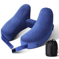 Xusx111 - Almohada De Cuello Para Viajes Almohada Inflable De Avión Apoya Cómodamente La Cabeza, El Cuello Y La Mentulla, Almohada Inflable De Viaje Con Tapa De Velo Suave Y Bolsa De Cordón Portátil (