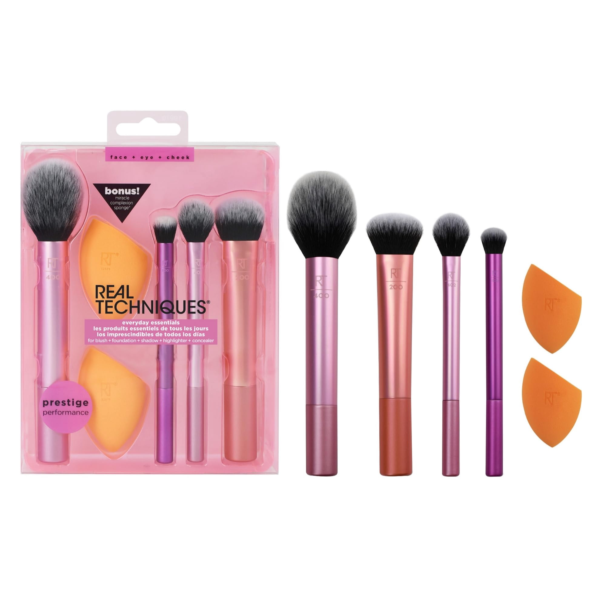 Set De Brochas De Maquillaje Real Techniques Con 2 Batidoras De Esponja, 6 Unidades