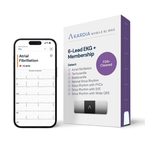 Monitor ECG AliveCor KardiaMobile 6L Max + Membresía de 1 año