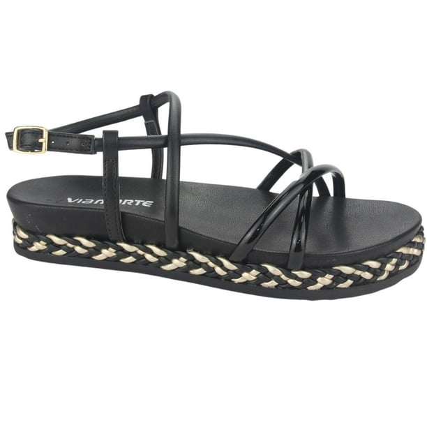 Sandalia Via Marte Mujer 23-10408 V Preto Casual