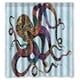 thumbnail image 1 of Cortina de ducha de pulpo con ganchos, tamaño 66 x 72 pulgadas, 1 of 3