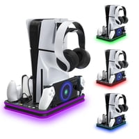 Genérico - Soporte Y Estación De Refrigeración Ps5 Slim, Con Controlador Led Rgb, Accesorios De Refrigeración Ps5/Ps5 Slim-Negro
