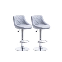 Habita2 Chile - Pack 2 Sillas De Bar Tapizado En Ecocuero Dani - Gris