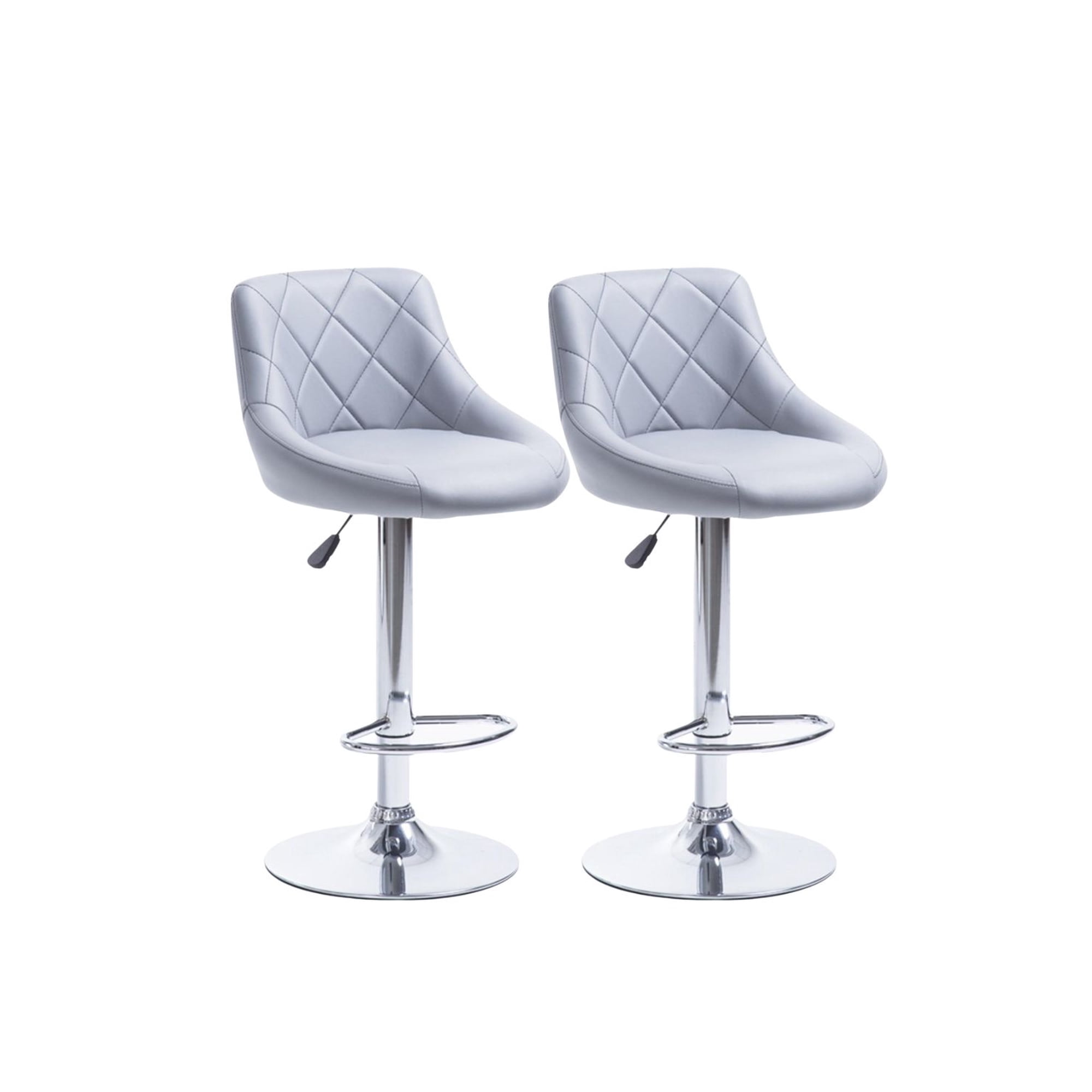 Habita2 Chile - Pack 2 Sillas De Bar Tapizado En Ecocuero Dani Gris