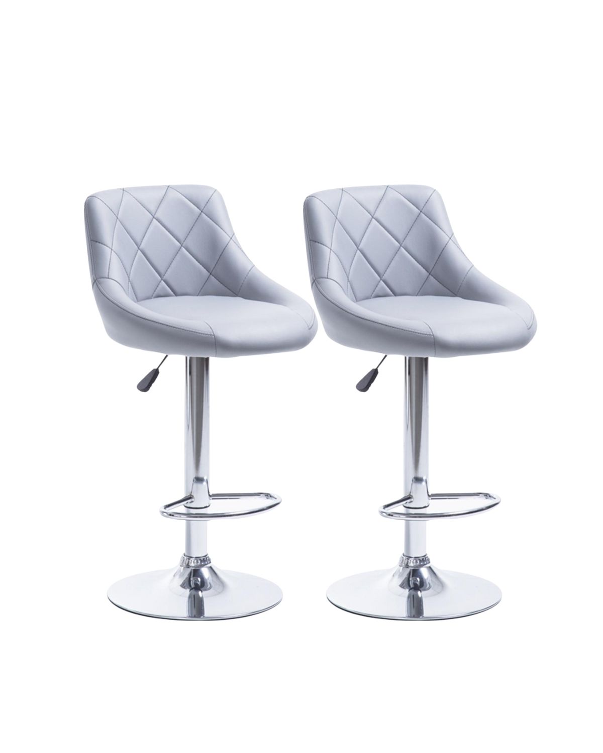 Habita2 Chile - Pack 2 Sillas De Bar Tapizado En Ecocuero Dani - Gris