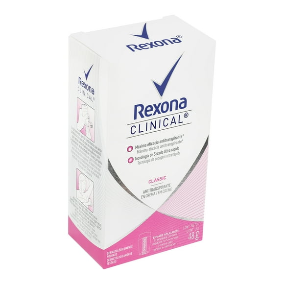 Desodorante Crema Rexona Clinical Classic Mujer, 48 g