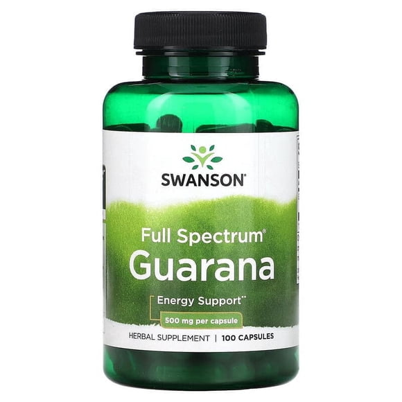 Swanson Guaraná, 500 mg 100 cápsulas