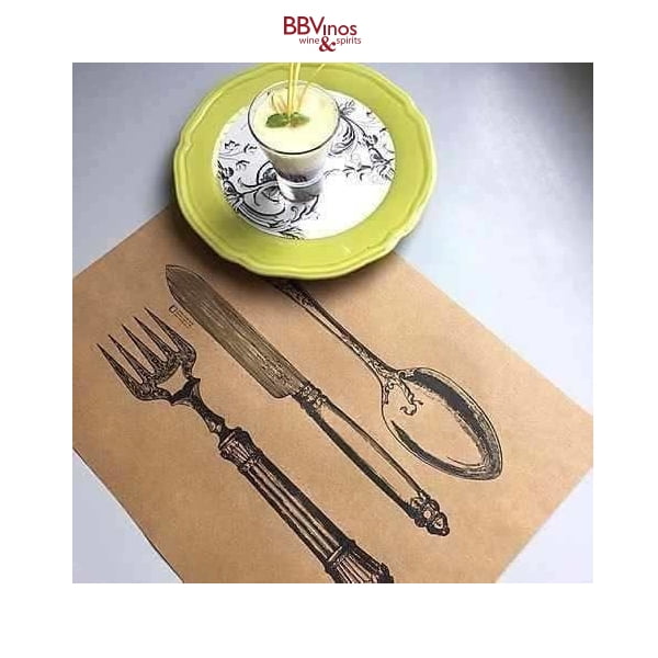 Bbvinos - 20 Individuales Desechables Papel Kraft, Cubiertos Horizontales