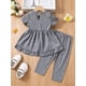 thumbnail image 2 of 2pcs Baby Newborn Girls Butterfly Pattern Ruffle Hem T-shirt & Pants Set Clothes, 2 of 5