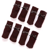 Xinqihang - Daycount® - 8 Fundas De Punto Para Patas De Silla, Mesa, Muebles, Protectores De Suelo, Color Marrón