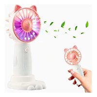 Genérico - Set 3 Mini Ventilador Orejas Conejo Gato Mano Portátil Lau