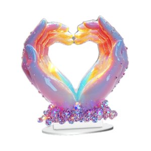 Magideal - Escultura De Manos De Amor, Adorno De Mesa, Adorno De Dedos De Amor Moderno, Estatua Artística, Artesanía Acrílica Para Sala De Estar, Escritorio De E
