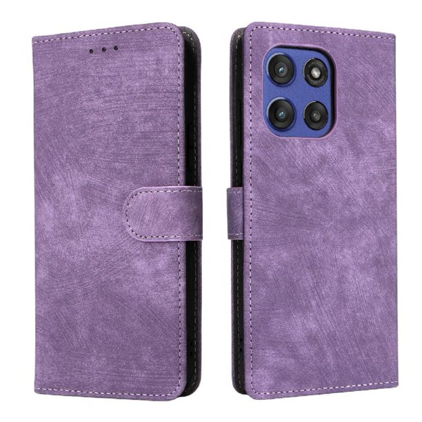 Funda Billetera para Motorola Moto Edge 60 Stylus con Soporte - Cartera de Cuero con Ranuras Morado