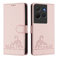 Funda Tipo Cartera Foxdock Para Tcl 503 Con Soporte, Ranuras, Rfid, Diseño De Gato