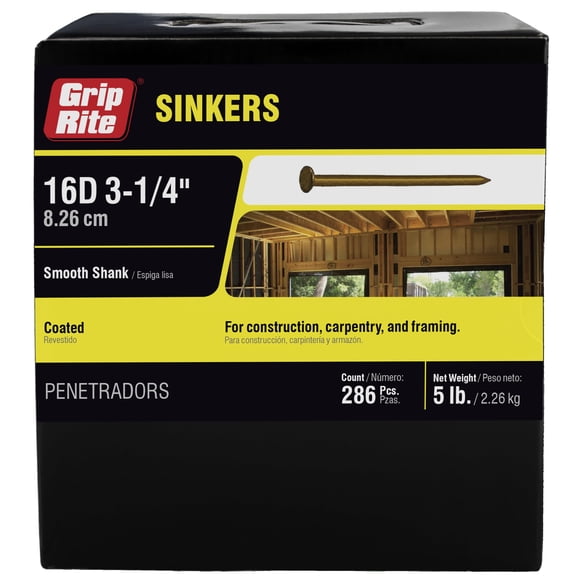 Nails Grip-Rite 16CTDSKR5 #9 x 3-1/4 16 centavos con revestimiento de vinilo