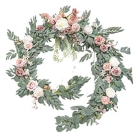 Magideal - Guirnalda De Eucalipto Artificial, Corredor Floral, Planta Colgante De Pared, Simulación De 180Cm Para Boda, Arco, Jardín, Decoración De Fiesta En Rosa