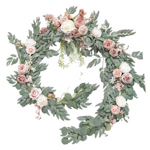 Magideal - Guirnalda De Eucalipto Artificial, Corredor Floral, Planta Colgante De Pared, Simulación De 180Cm Para Boda, Arco, Jardín, Decoración De Fiesta En Rosa
