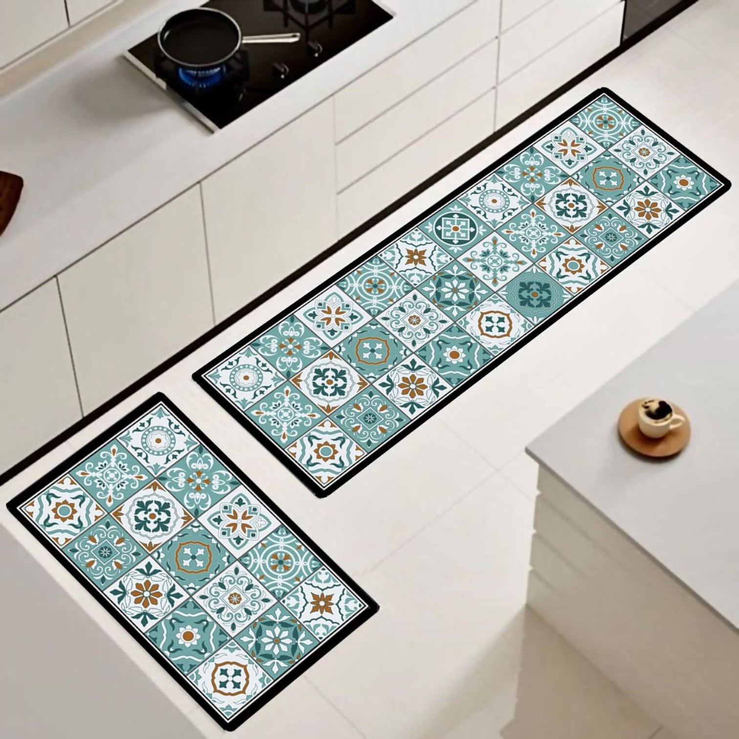 Wyj Hogar - Set De 02 Alfombra De Cocina Impermeable De Cuero Nappa Md02